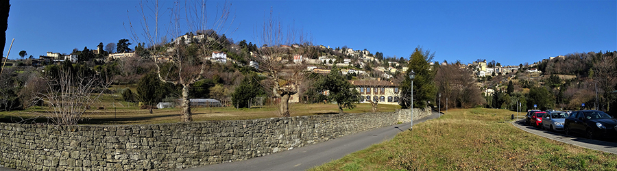 Vista in Città Alta. A dx via Statuto, a sx via Fontanabrolo nei pressi dellinizio della 'Scaletta delle more'